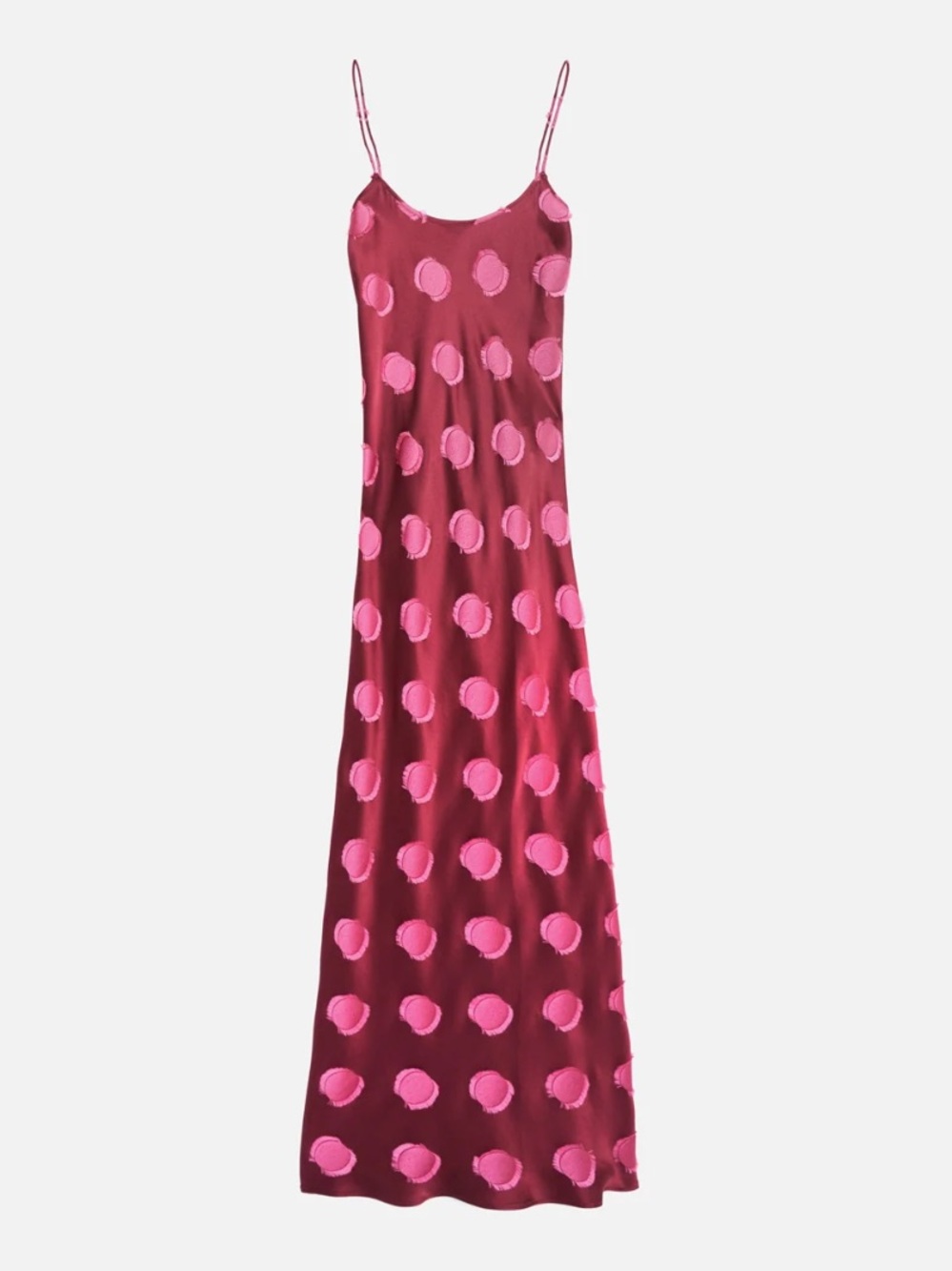 The Elder Statesman Pink Polka Dot Silk Slip Dress